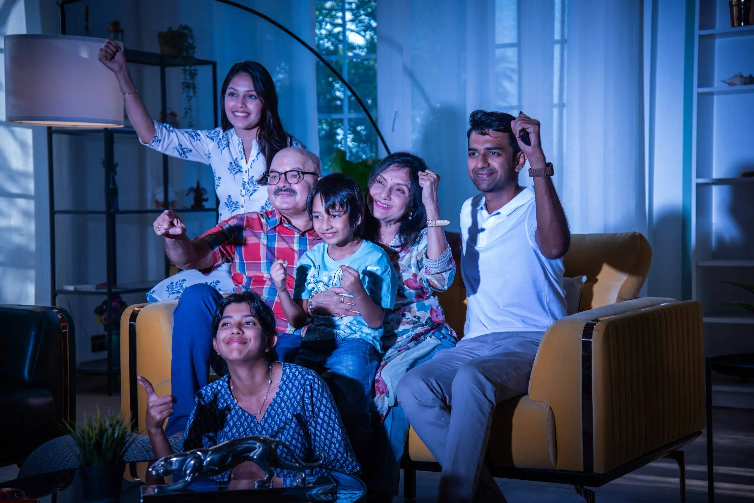 Family watching IPTV